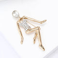 Alloy Rhinestone Dancing Girl Brooch For Fashion Garment Accessories view 4
