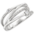 Geometric Line Zircon Inlaid Women's Ring, Elegant Fashion Finger Jewelry For view 1
