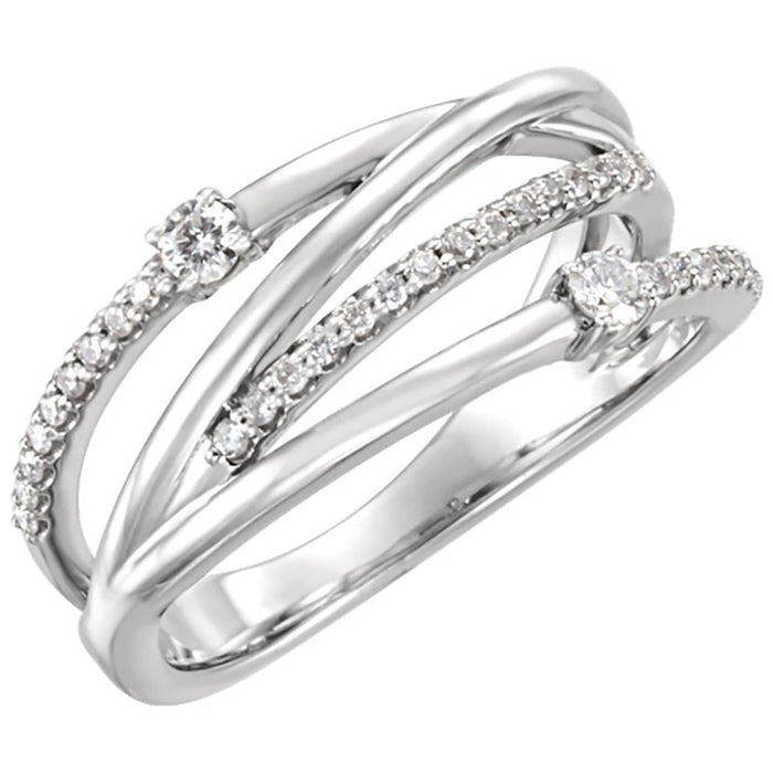 Geometric Line Zircon Inlaid Women's Ring, Elegant Fashion Finger Jewelry For