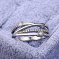 Geometric Line Zircon Inlaid Women's Ring, Elegant Fashion Finger Jewelry For view 3