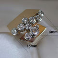 Gold Color Unique Shape Women's Copper Ring With Inlaid Zircon For Fashion Jewelry view 3