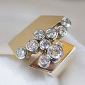 Gold Color Unique Shape Women's Copper Ring With Inlaid Zircon For Fashion Jewelry view 2