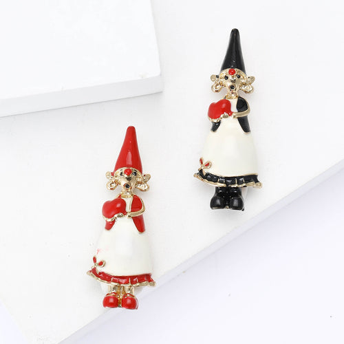 Alloy Enamel Girl Brooch Pin For Suits And Coats
