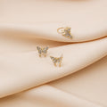 Elegant Mini Butterfly Rhinestone Alloy Ear Cuff And Stud Set Korean Fashion Cartilage Earrings view 2