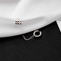 Hip Hop Stainless Steel Chain Ear Cuff Studs, Korean Minimalist Silver Tassel Clip Earrings view 3
