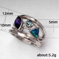 Creative Wave Line Womens Ring With Geometric Cubic Zirconia Minimalist Hand Jewelry view 2