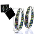 European Colorful Hoop Earrings With Rhinestone Inlay For Women Fashion Versatile Jewelry view 5