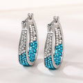 European Colorful Hoop Earrings With Rhinestone Inlay For Women Fashion Versatile Jewelry view 3