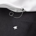 Punk Stainless Steel Chain Ear Cuff Cross Star Pendant No Piercing Couple Hoop Earrings view 3