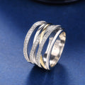 Creative Multi Line Wrap Ring With Multi Row Zircon Inlay, Trendy Fashion Finger Jewelry view 2