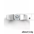 Simple White Gold Color Mens Ring With Quality Cubic Zirconia For Engagement Wedding Jewelry view 5