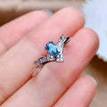 Sky Blue Zircon V-Shaped Paved Wedding Band Ring, Fashion Bridal Jewelry For Women view 1
