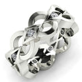 Fashion Hollow Minimalist Creative Zircon Inlaid Ring, European American Engagement Finger Jewelry view 2