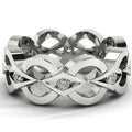 Fashion Hollow Minimalist Creative Zircon Inlaid Ring, European American Engagement Finger Jewelry view 3