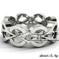 Fashion Hollow Minimalist Creative Zircon Inlaid Ring, European American Engagement Finger Jewelry view 4