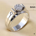 Raised Round Micro Pave Zircon Women's Ring, European American Diamond Engagement Hand Jewelry view 2