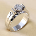 Raised Round Micro Pave Zircon Women's Ring, European American Diamond Engagement Hand Jewelry view 1