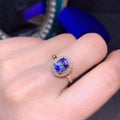 Vintage Elegant Rose Gold Plated Ladies Ring With Blue Cubic Zirconia Jewelry view 3