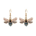 Vintage Bee Pearl Rhinestone Zircon Alloy Stud Drop Luxury Creative Insect Fashion Earrings view 5