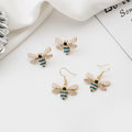 Vintage Bee Pearl Rhinestone Zircon Alloy Stud Drop Luxury Creative Insect Fashion Earrings view 1