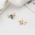 Vintage Bee Pearl Rhinestone Zircon Alloy Stud Drop Luxury Creative Insect Fashion Earrings view 3