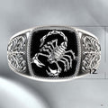 Personalized Electroplated Scorpion Shape Ring With Black Epoxy, Patterned Finger Jewelry view 5