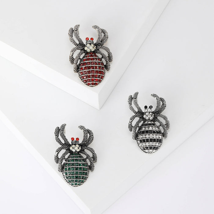 Alloy Rhinestone Spider Brooch For Punk Suit Lapel Decoration