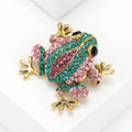Metal Rhinestone Cartoon Frog Brooch Pin For Clothing Accessories view 4