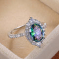 Delicate Four Prong Colorful Zircon Ring For Women Couple Proposal Finger Jewelry Birthday Gift view 3