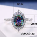 Delicate Four Prong Colorful Zircon Ring For Women Couple Proposal Finger Jewelry Birthday Gift view 4