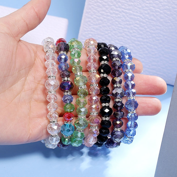 Korean Beaded Crystal Bracelet, Simple Elegant Versatile Girls Jewelry Gift Accessory