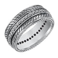 European American Minimalist Micro Pave Zircon Unisex Ring, Full Stone Striped Finger Jewelry view 1