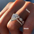 Fashion Women Ring Set With Delicate Teardrop Cubic Zirconia Ring, Classic Jewelry view 5