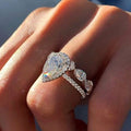 Fashion Women Ring Set With Delicate Teardrop Cubic Zirconia Ring, Classic Jewelry view 1