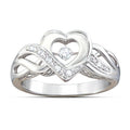 Elegant Hollow Heart Shape Women's Alloy Ring For Fashion Jewelry Accessories view 1