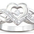 Elegant Hollow Heart Shape Women's Alloy Ring For Fashion Jewelry Accessories view 3