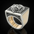 Men's Bold Lion Head Ring With Creative Hidden Box Storage Compartment view 4