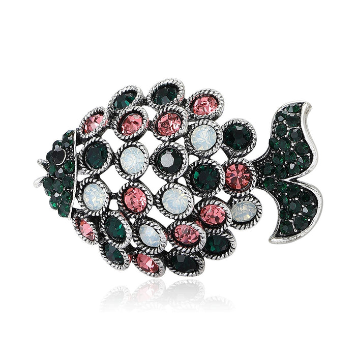 Alloy Hollow Fish Brooch For Simple Fashion Clothing Accessories