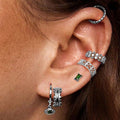 European Trend 6 Piece Women's Stud Earrings And Ear Clips Set, Copper Zircon Cartilage Earrings view 4