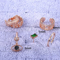 European Trend 6 Piece Women's Stud Earrings And Ear Clips Set, Copper Zircon Cartilage Earrings view 5
