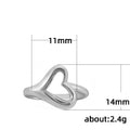 Minimalist Plain Band Hollow Plated Heart Ring, Cute Fresh Style Girls Fashion Jewelry view 5