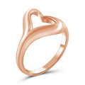 Minimalist Plain Band Hollow Plated Heart Ring, Cute Fresh Style Girls Fashion Jewelry view 1