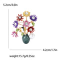 Metal Alloy Enamel Sunflower Brooch For Elegant Women's Apparel Decoration view 4