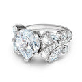 Creative Women's Party Ring With Teardrop Zircon Inlay, Elegant Fashion Finger Jewelry view 3