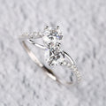 Creative Figure Eight Double Zircon Inlaid Minimalist Ring, Trendy Fashion Jewelry view 3