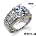 European Style Men's Copper Ring With Zircon Inlay, Elegant Wedding Jewelry Ring In Stock view 3