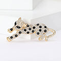 Alloy Rhinestone Leopard Brooch Pin For Fashion Collar Decoration view 2