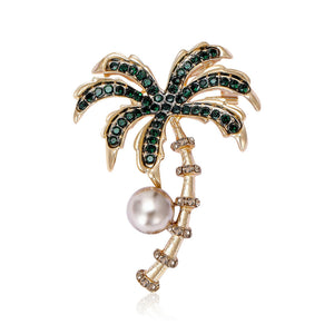 Alloy Palm Tree Brooch Pin For Cardigans Coats And Scarves