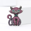 Alloy Purple Cat Brooch For Trendy Clothing Accessories view 2