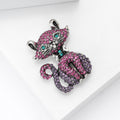 Alloy Purple Cat Brooch For Trendy Clothing Accessories view 3